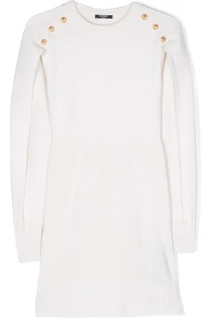 Balmain Robe nervurée à boutons