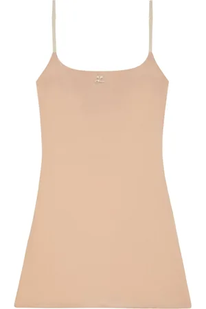 Courrèges Robe courte sans manches à patch logo