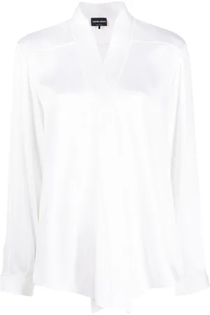 Giorgio Armani Chemise en soie à col v