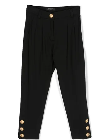 Balmain Pantalon taille haute à manches boutonnées