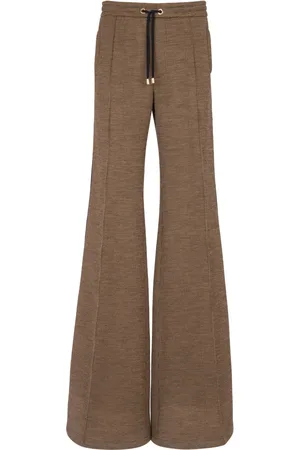 Balmain Pantalon évasé à lien de resserage
