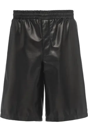Prada Short en cuir à logo triangle