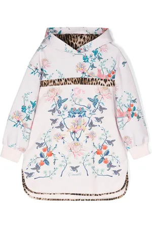 Roberto Cavalli Hoodie fleuri à bords contrastant