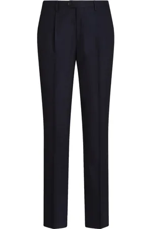 Etro Pantalon en laine à plis marqués