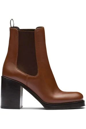 Prada Bottines en cuir à effet brossé 85 mm