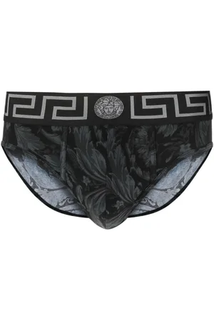 VERSACE Slip en coton à imprimé Barocco