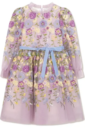 Marchesa Notte Robe en tulle à fleurs brodées