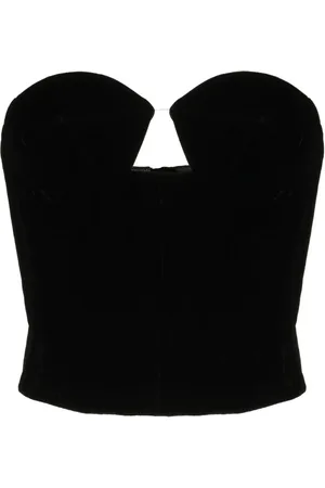 Rokh Effet bustier en velours à découpes