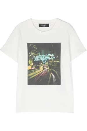 VERSACE T-shirt en coton à logo imprimé