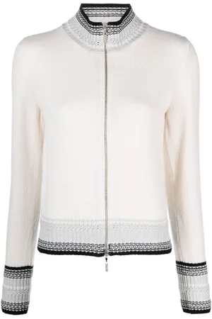 Barrie Cardigan zippé Mottled en cachemire