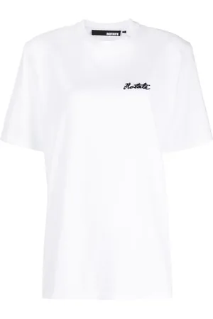 ROTATE T-shirt en coton à logo pailleté
