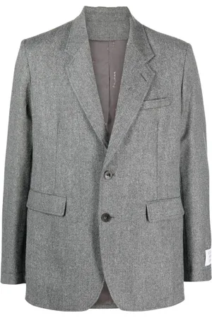 Etudes Blazer Plane Fannel à simple boutonnage