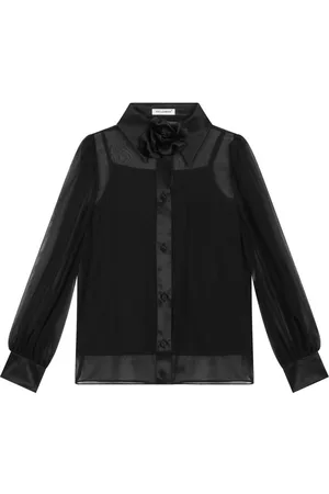 Dolce & Gabbana Chemise en soie à applique de fleur
