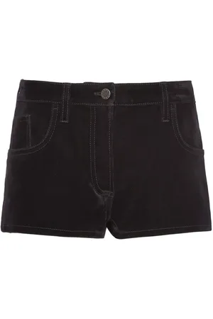 Prada Short en jean à plaque logo