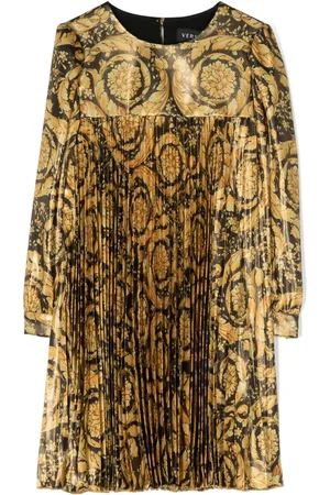 VERSACE Robe plissée à imprimé Barocco Kids