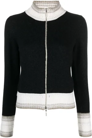 Barrie Cardigan zippé Mottled en cachemire