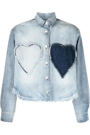 Natasha Zinko Chemise en jean à appliqués cœur