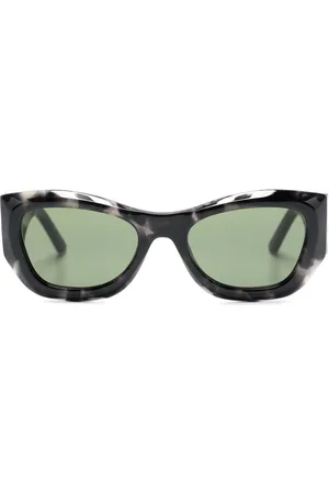 Palm Angels Lunettes de soleil carrées à effet écailles de tortue