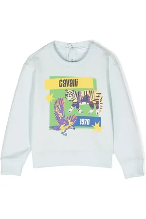 Roberto Cavalli Sweat en coton à imprimé graphique