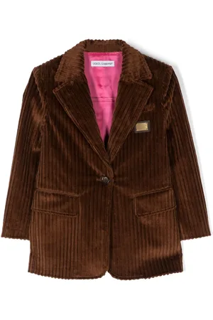 Dolce & Gabbana Blazer en velours côtelé à patch logo