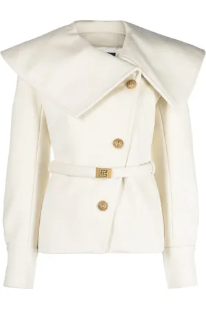 Balmain Veste en laine à col oversize