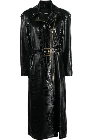 Trench ciré noir femme hot sale