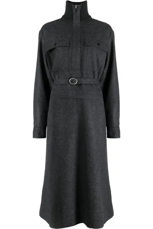 Jil Sander Robe-chemise ceinturée à manches longues