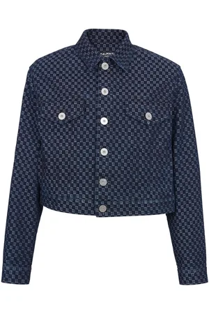 Balmain Chemise en jean à logo en jacquard