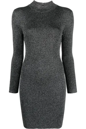 Michael Kors Robe courte en maille nervurée en lurex
