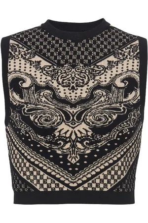 Balmain Haut crop à motif en intarsia