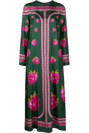 La DoubleJ Robe longue en soie à imprimé graphique