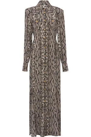 Balmain Robe-chemise longue à imprimé peau de serpent