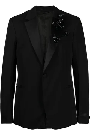 VERSACE Blazer croisé à fleurs appliquées