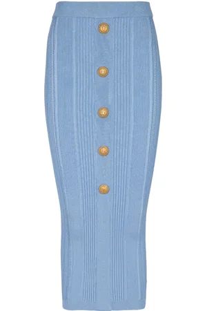 Balmain Jupe 5-Button en maille nervurée