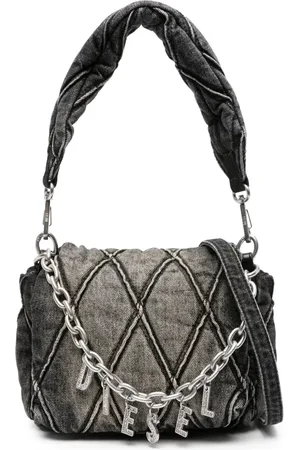 Diesel Petit sac porté épaule en jean à breloque logo