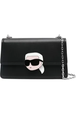Karl Lagerfeld Sac porté épaule Ikon Lock en cuir