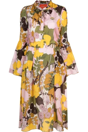 La DoubleJ Robe fleurie Cassandra à coupe mi-longue