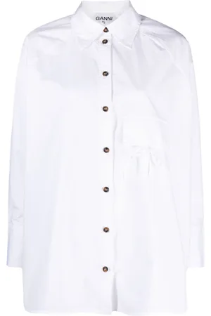 Ganni Chemise à manches raglan en coton biologique