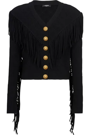Balmain Cardigan 5-Button à franges