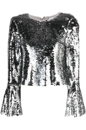 Self-Portrait Haut en mesh à sequins