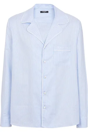 Balmain Chemise rayée à logo brodé