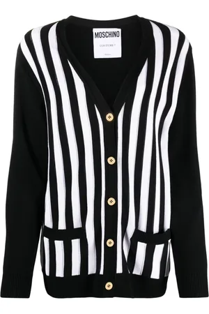 Moschino Cardigan en maille nervurée à rayures