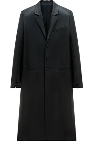 Courrèges Manteau en cuir à manches zippées