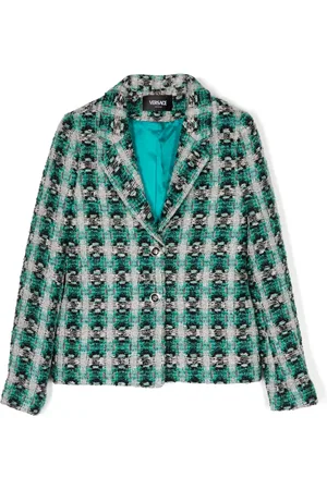 VERSACE Blazer en tweed à simple boutonnage