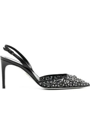 RENE CAOVILLA Sandales en cuir à ornements en cristal 80 mm