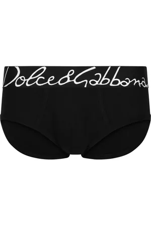 Dolce & Gabbana Slip à taille logo en coton mélangé