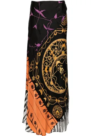 Marine Serre Jupe Regenerated Scarves à mélanges d
