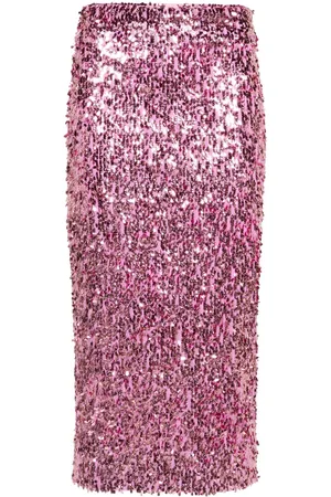 ROTATE Jupe ornée de sequins à coupe mi-longue