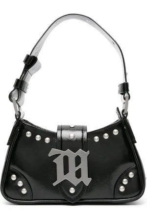 MISBHV Sac à main en cuir à plaque logo