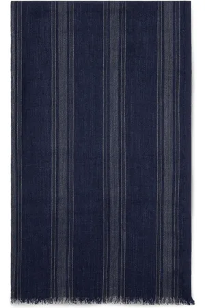 Brunello Cucinelli Foulard en soie mélangée à rayures
